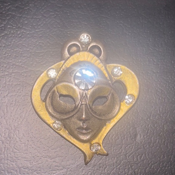 Vintage Gold and Silver Face Pendant - Picture 1 of 4